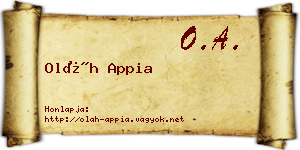 Oláh Appia névjegykártya